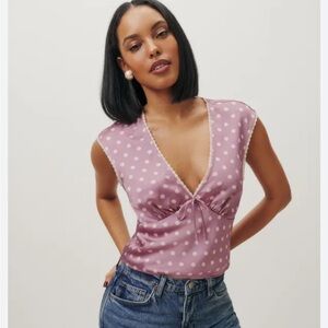 Pink Polka Dot Crop Top